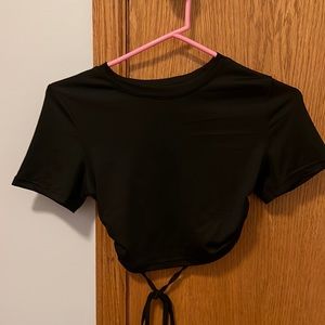 SHEIN open back black top size XS